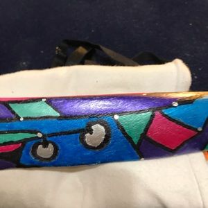 Hand painted cow bone